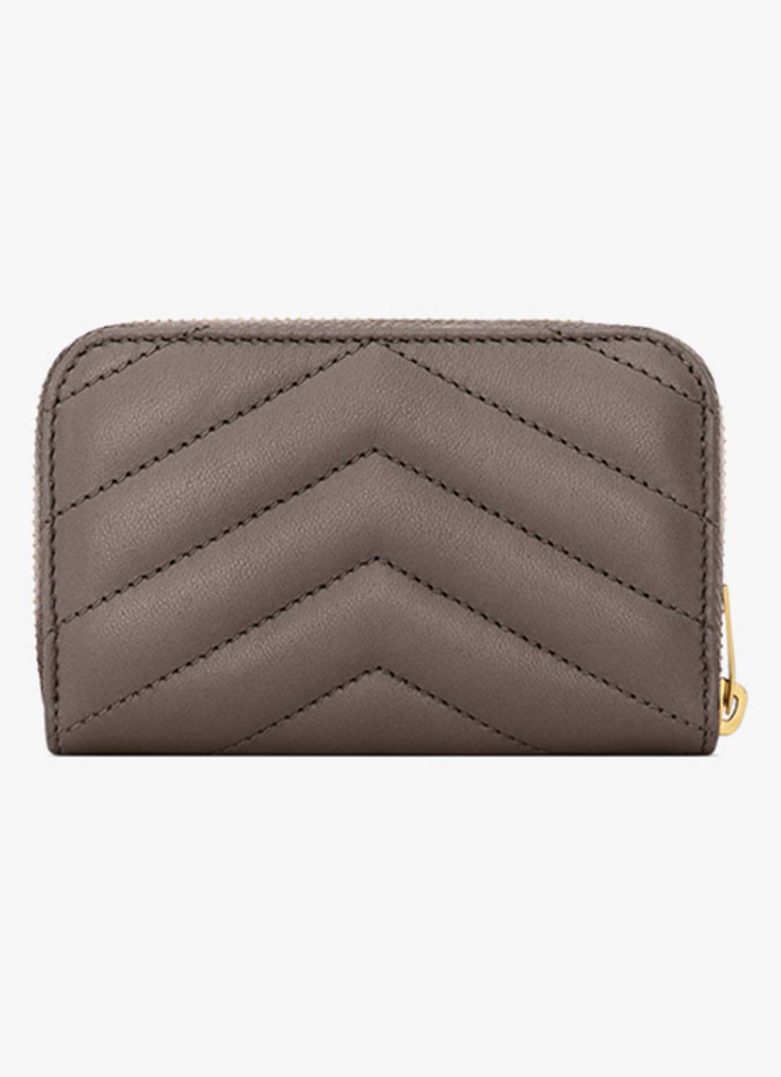 Saint Laurent Cassandre portemonnee van lamsleer - achterkant taupe