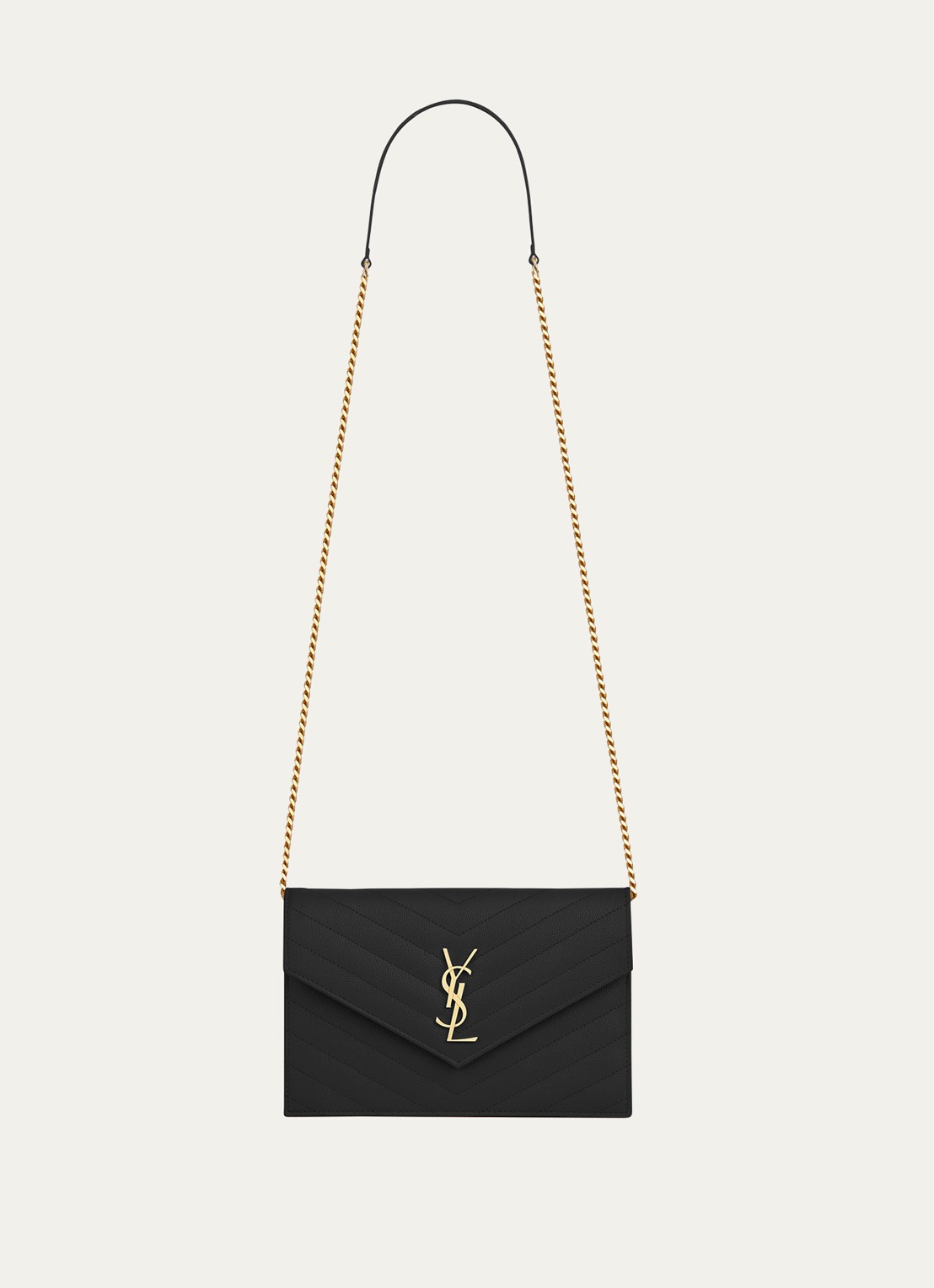 Saint Laurent Cassandre portemonnee van quilted kalfsleer - voorkant zwart
