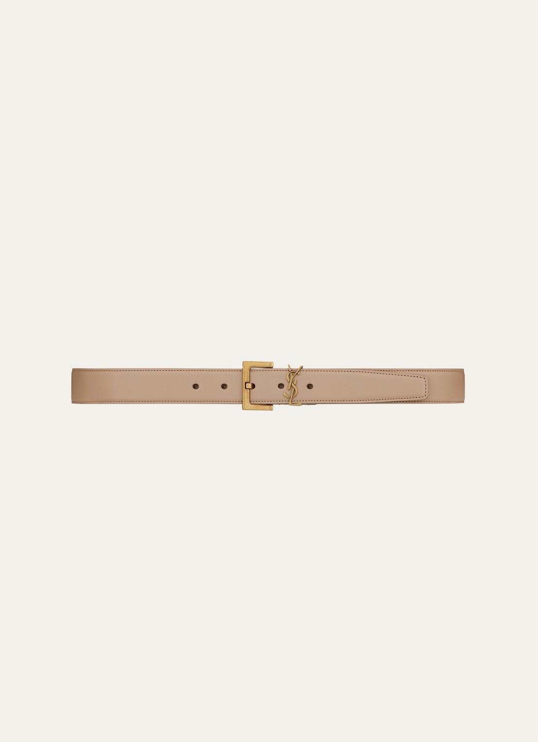 Saint Laurent Cassandre riem van kalfsleer - voorkant 2 lichtbruin