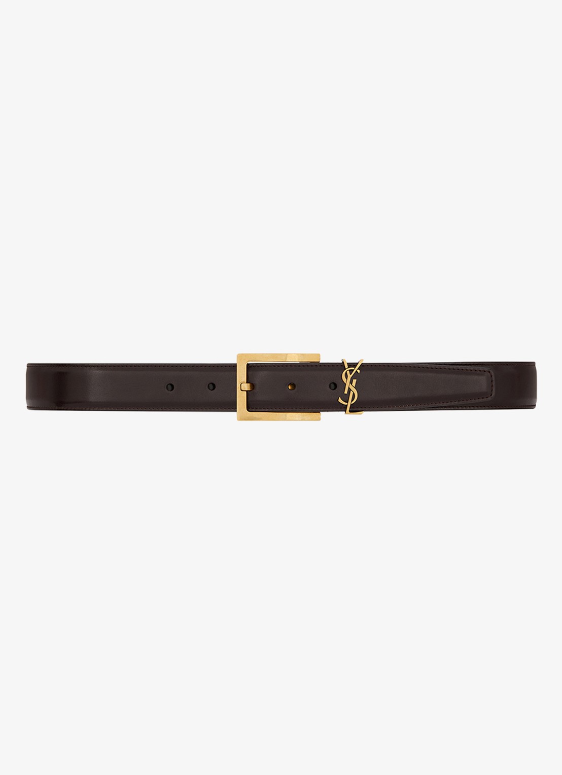 Saint Laurent Cassandre riem van kalfsleer - voorkant 3 donkerbruin