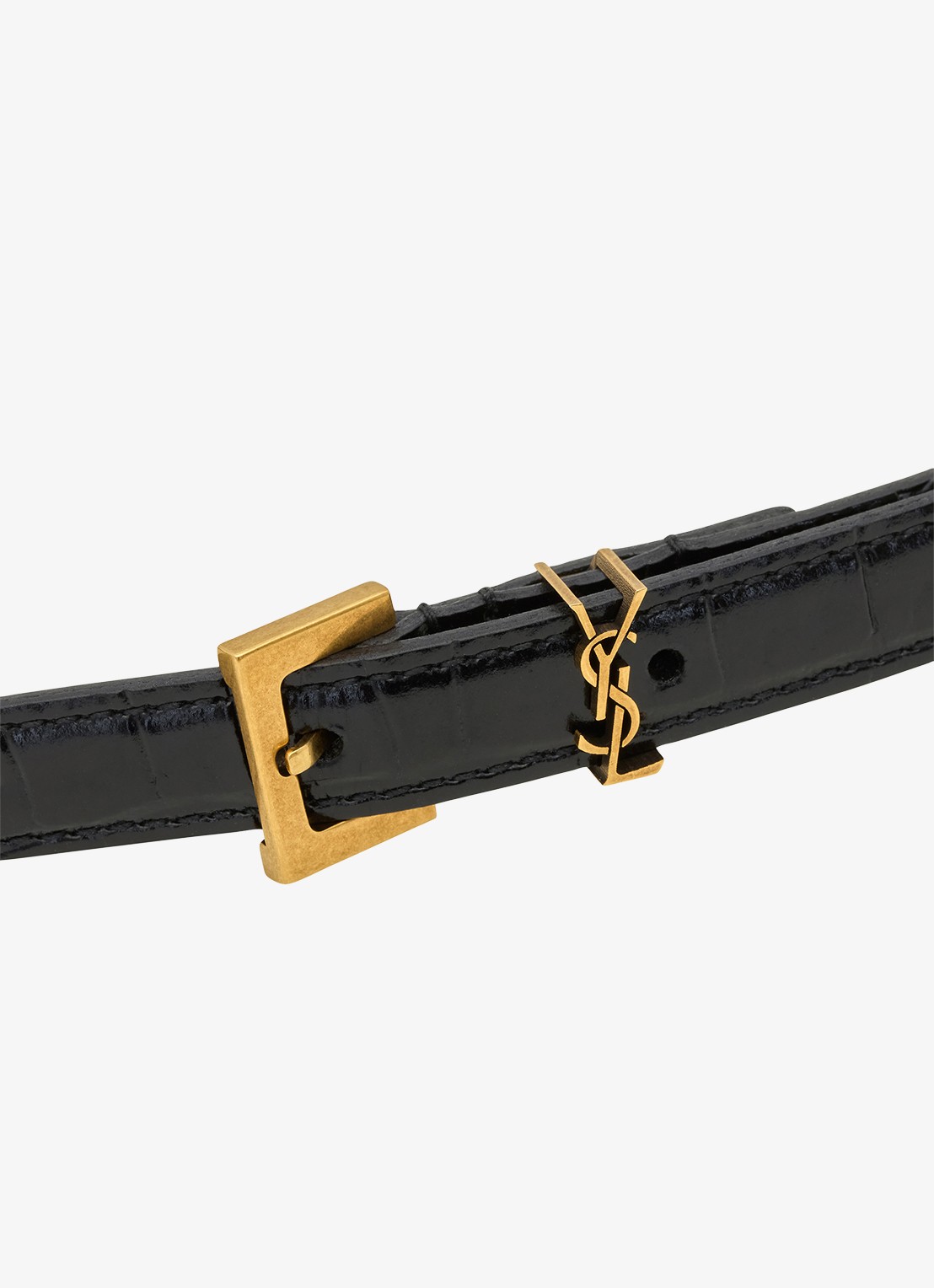 Saint Laurent Cassandre riem van kalfsleer - detail 2 zwart