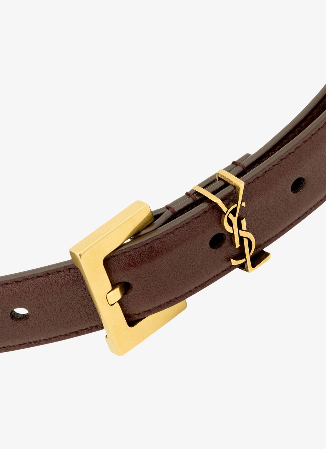 Saint Laurent Cassandre riem van kalfsleer - detail 2 bruin
