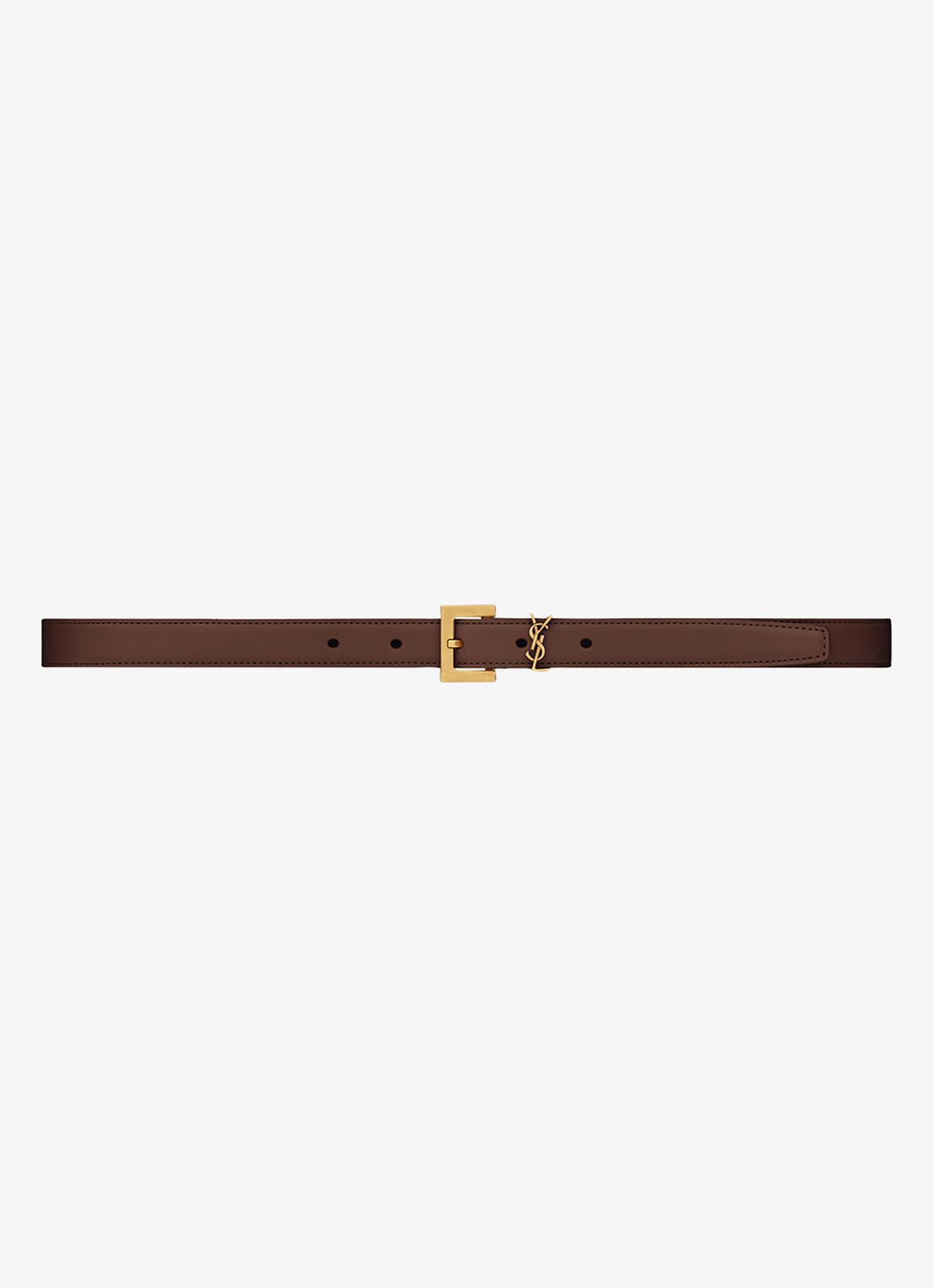 Saint Laurent Cassandre riem van kalfsleer - voorkant 3 bruin
