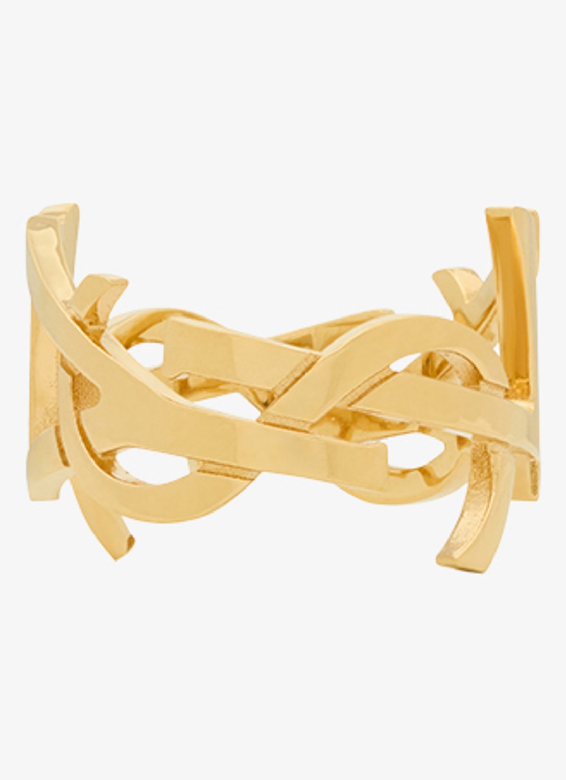 Saint Laurent Cassandre ring met logo - detail 3 goud