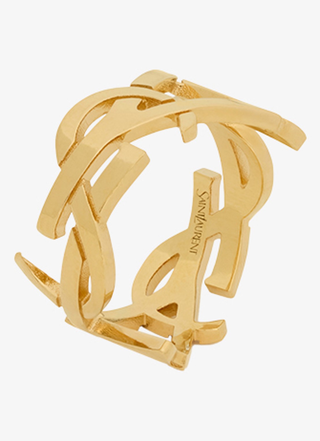 Saint Laurent Cassandre ring met logo - voorkant 4 goud