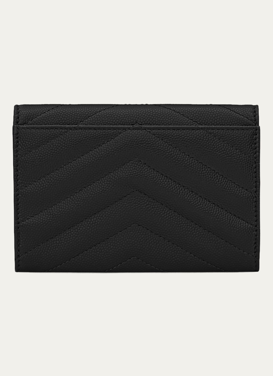 Saint Laurent Cassandre Small portemonnee van kalfsleer - detail zwart