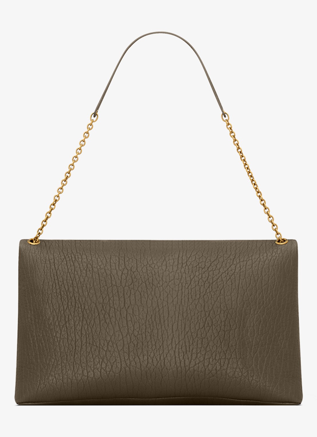 Saint Laurent Cassandre XXL Envelope schoudertas van lamsleer - achterkant donkerkhaki