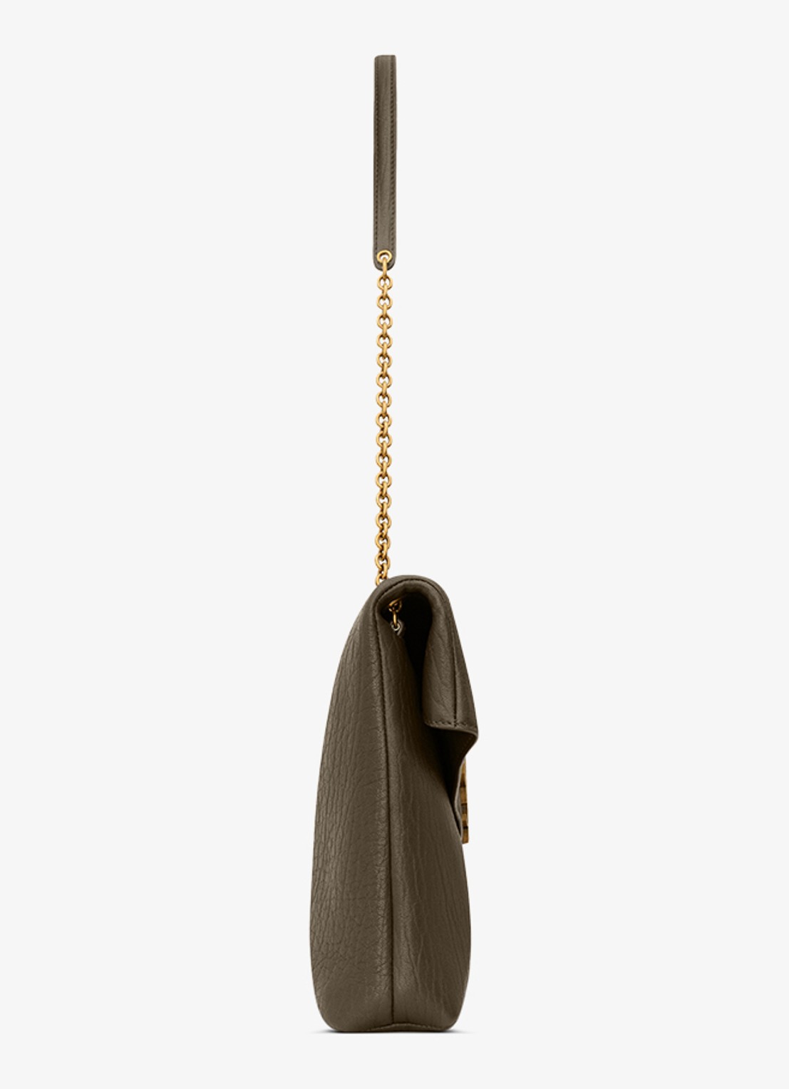 Saint Laurent Cassandre XXL Envelope schoudertas van lamsleer - detail 3 donkerkhaki