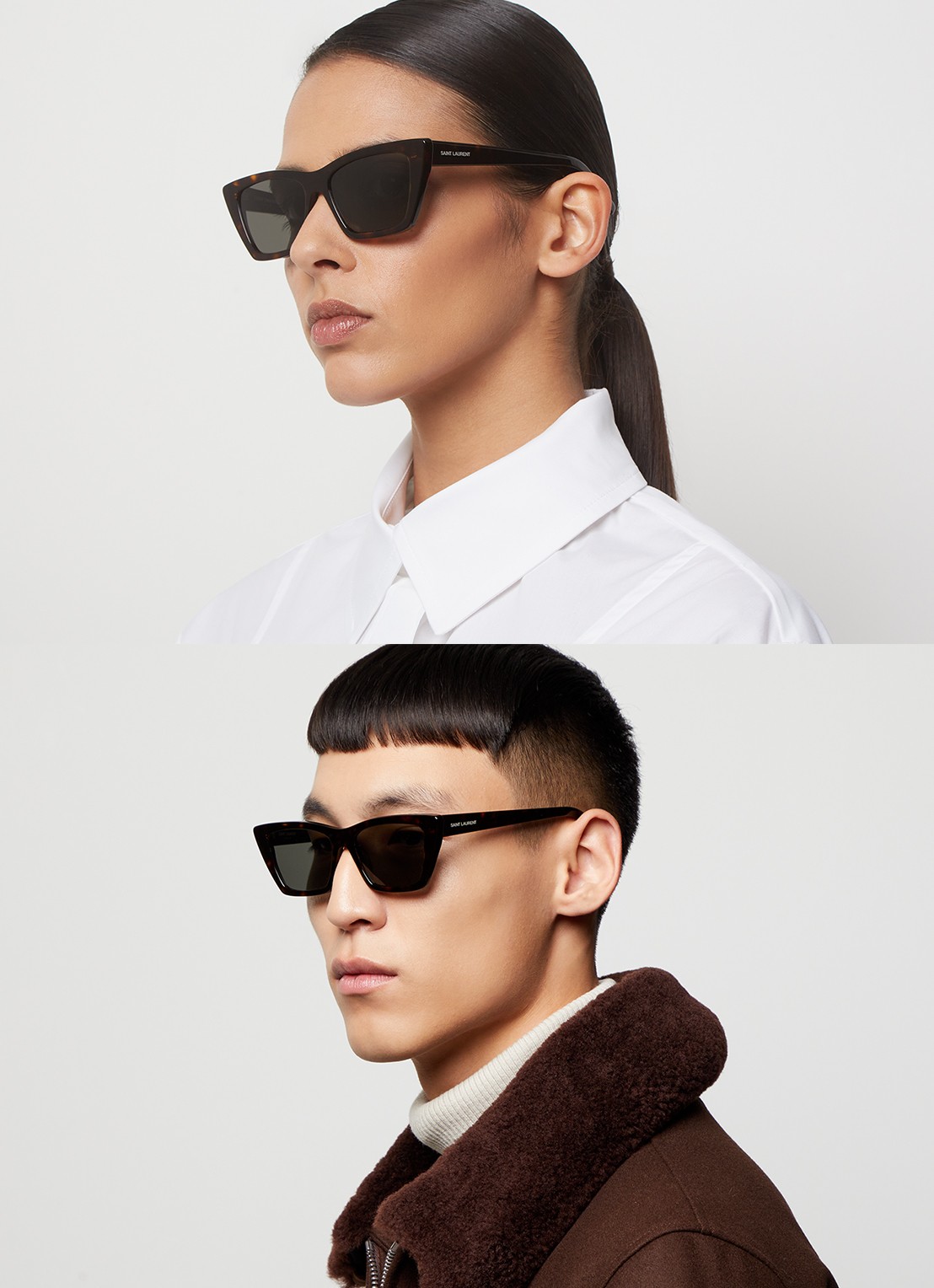 Saint Laurent Cat Eye zonnebril SL276 - voorkant 5 donkerbruin