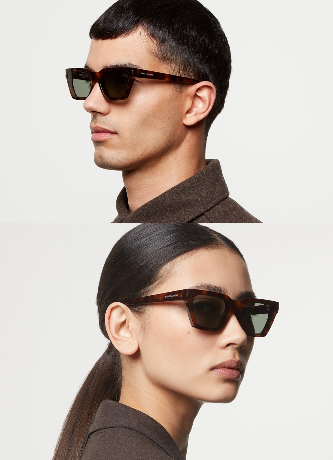 Saint Laurent Cat Eye zonnebril SL633 - voorkant 2 donkerbruin
