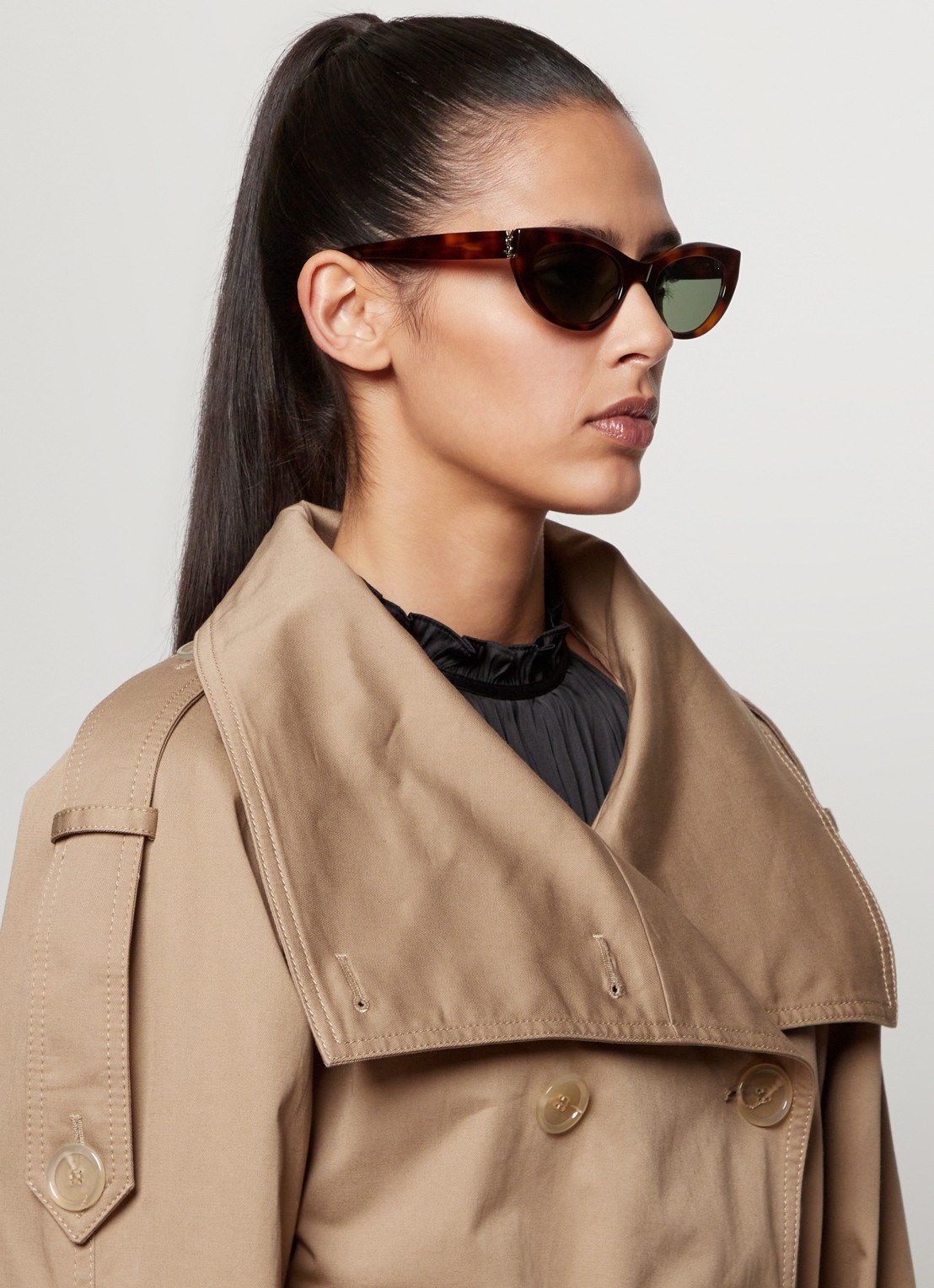 Saint Laurent Cat Eye zonnebril SLM115 - voorkant 2 bruin