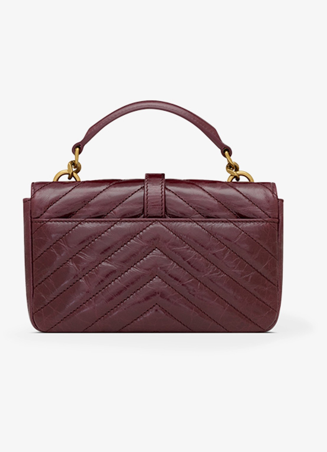 Saint Laurent College Mini handtas van kalfsleer - achterkant bordeauxrood