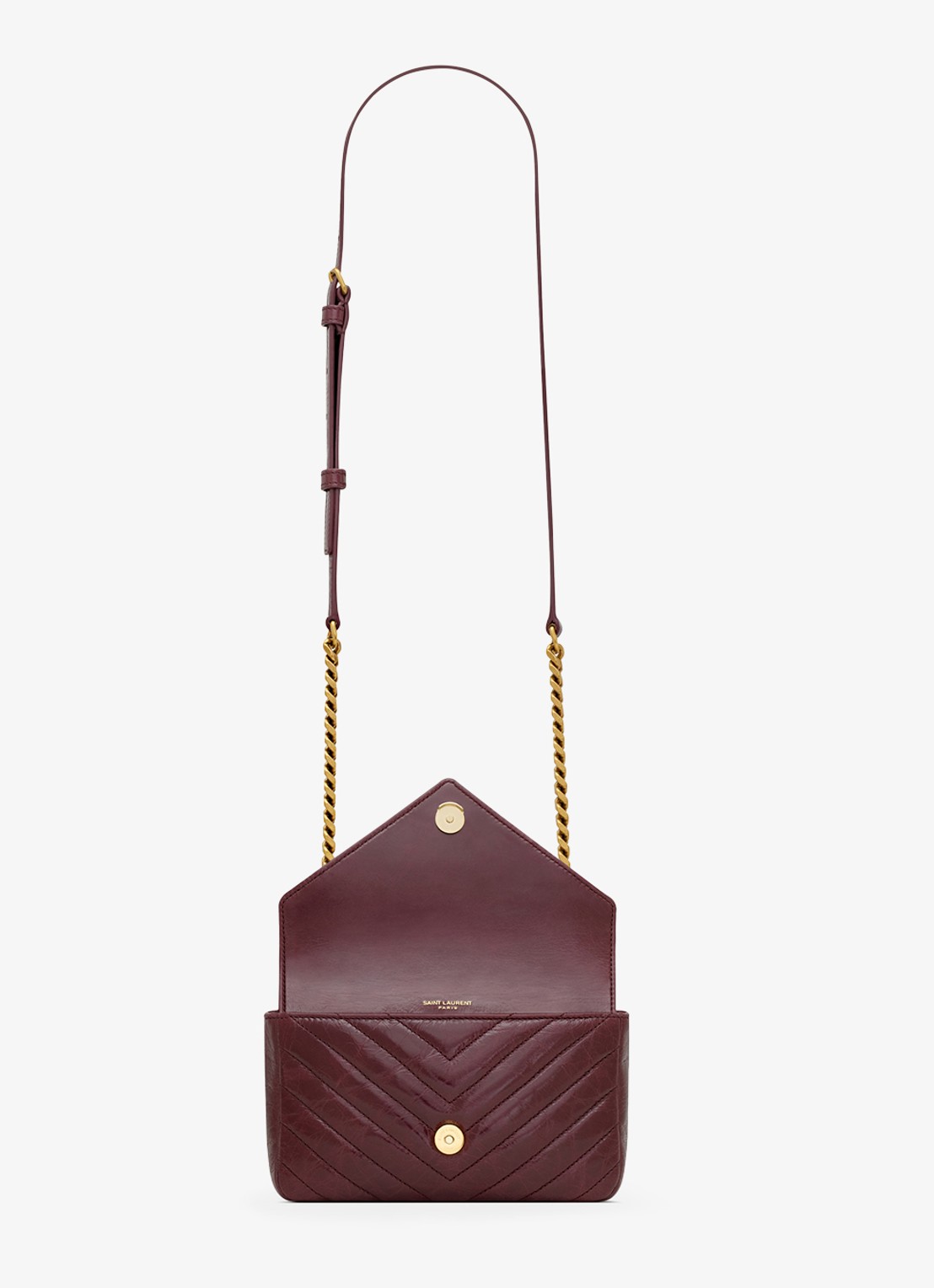 Saint Laurent College Mini handtas van kalfsleer - detail 4 bordeauxrood