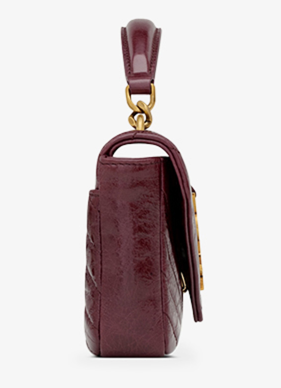 Saint Laurent College Mini handtas van kalfsleer - detail 6 bordeauxrood