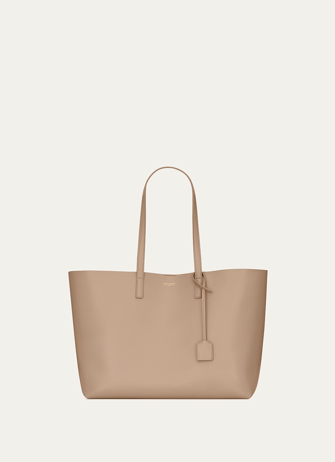 Saint Laurent E/W shopper van kalfsleer - voorkant beige