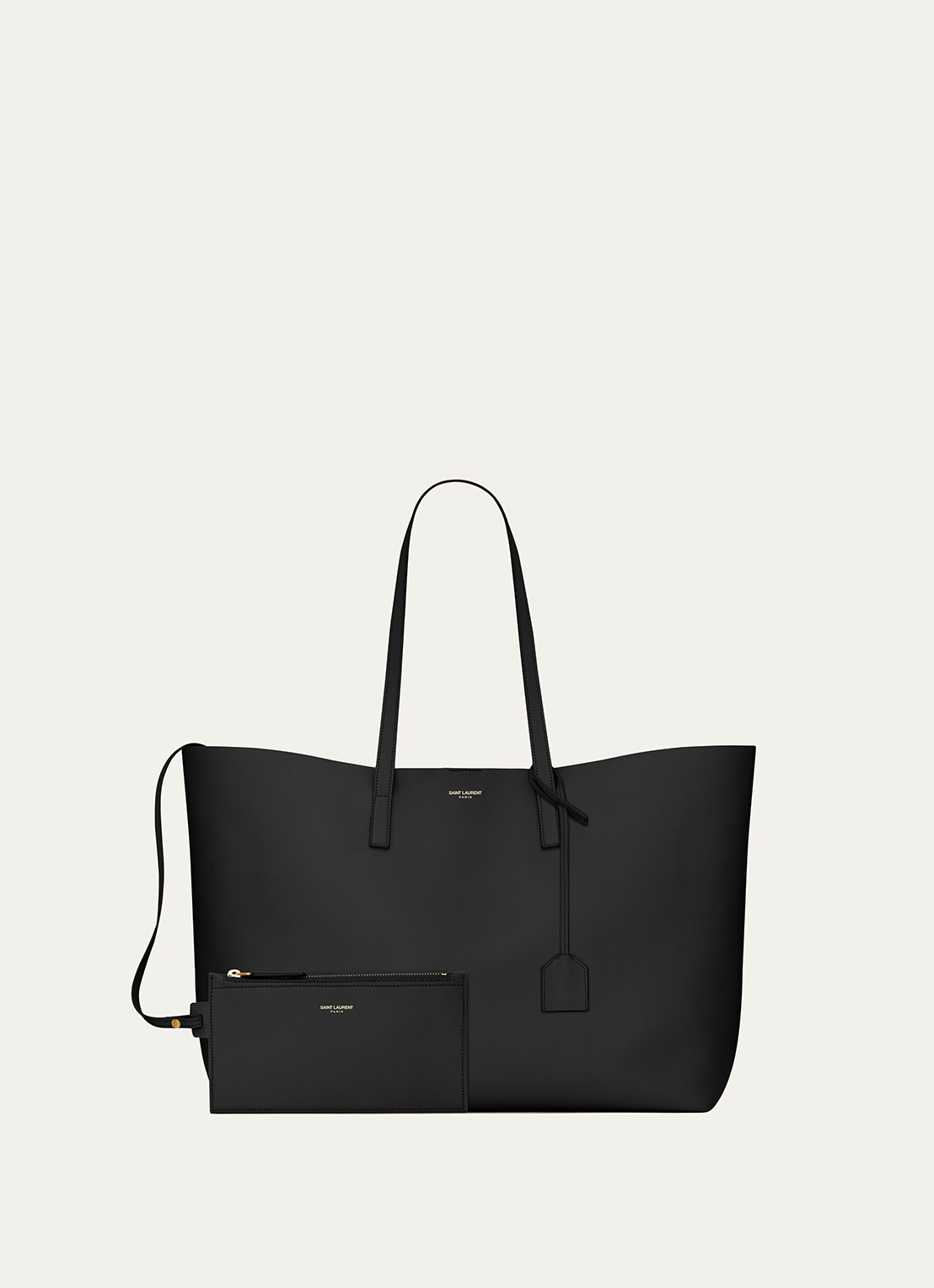 Saint Laurent East/West handtas van kalfsleer - achterkant zwart