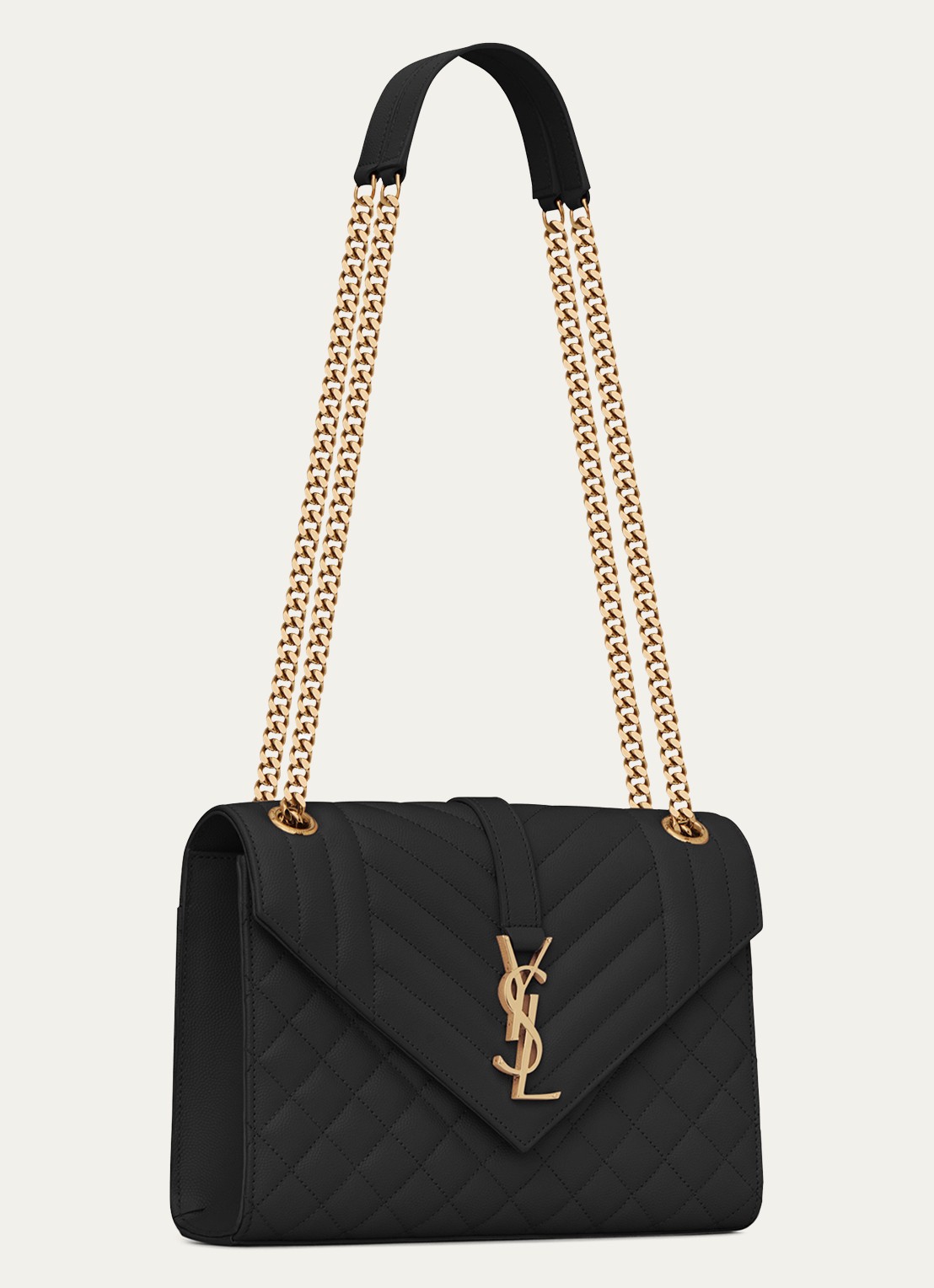 Saint Laurent Envelope Medium schoudertas van kalfsleer - detail 6 zwart