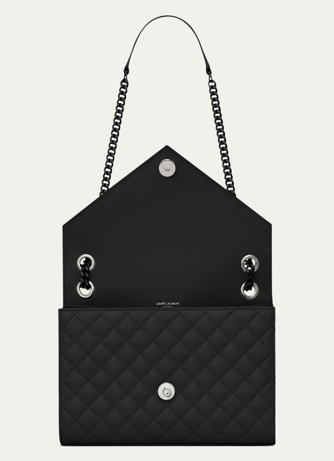 Saint Laurent Envelope Medium schoudertas van kalfsleer - detail 5 zwart
