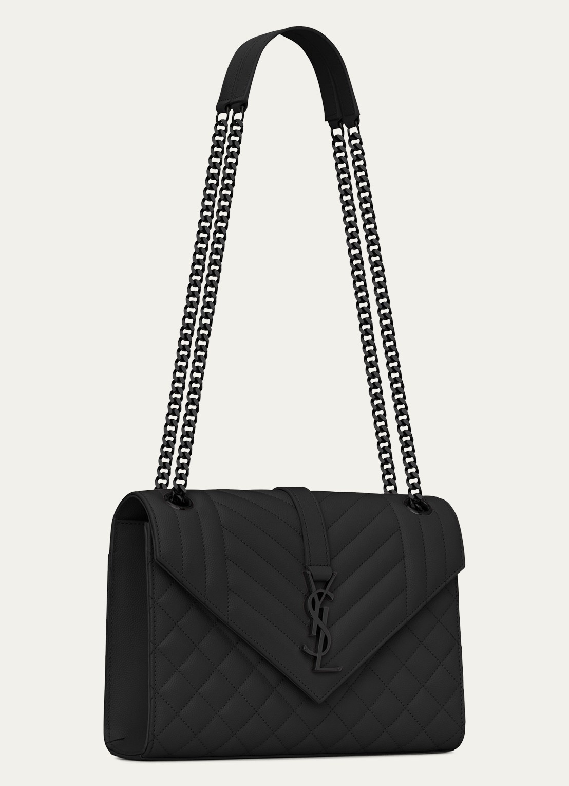 Saint Laurent Envelope Medium schoudertas van kalfsleer - detail 6 zwart