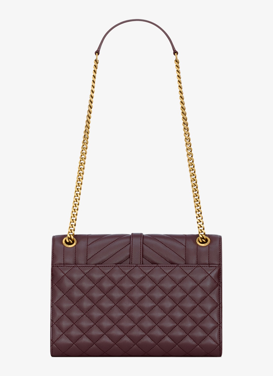 Saint Laurent Envelope Medium schoudertas van kalfsleer - achterkant donkerrood