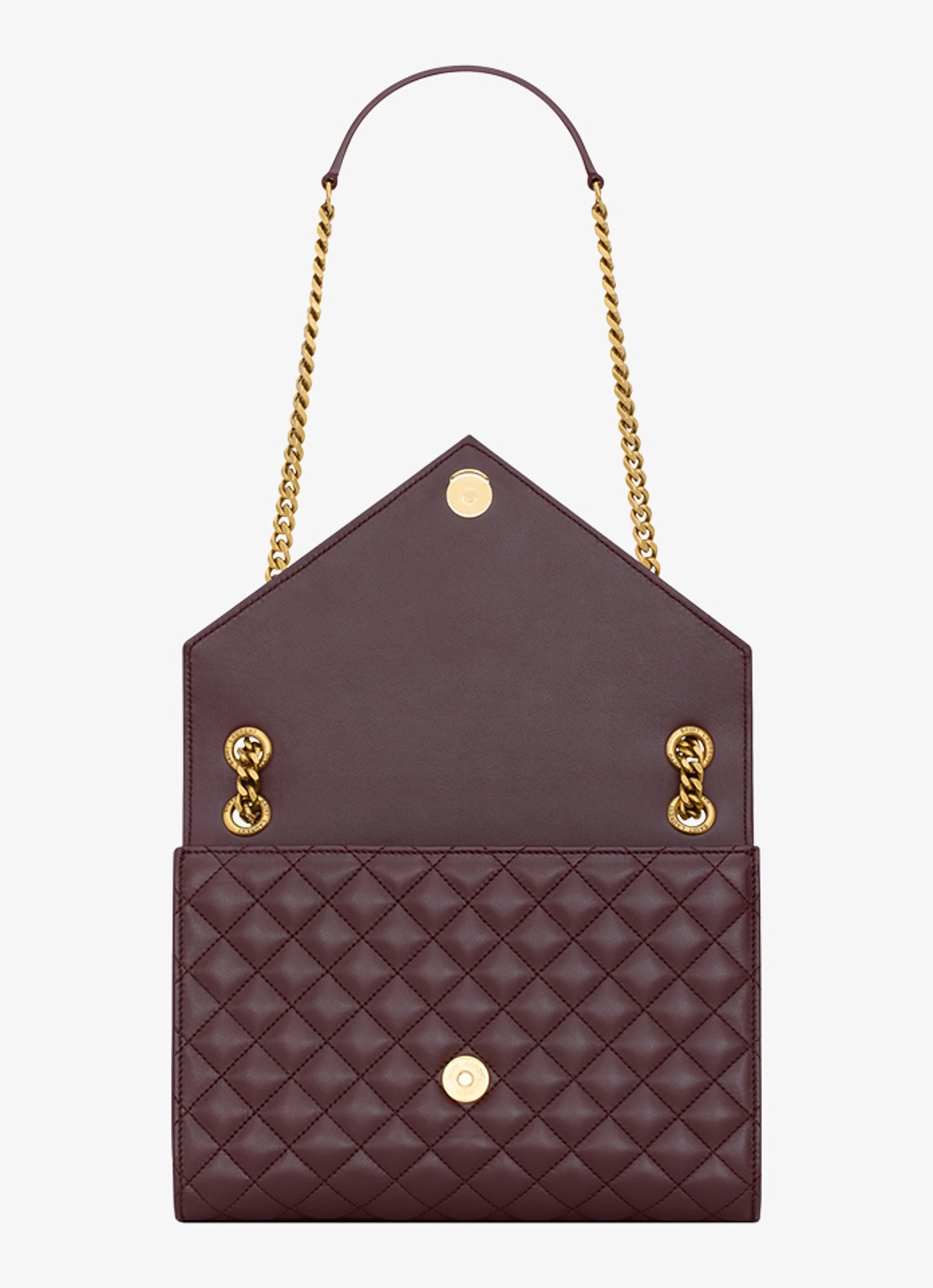 Saint Laurent Envelope Medium schoudertas van kalfsleer - detail 5 donkerrood