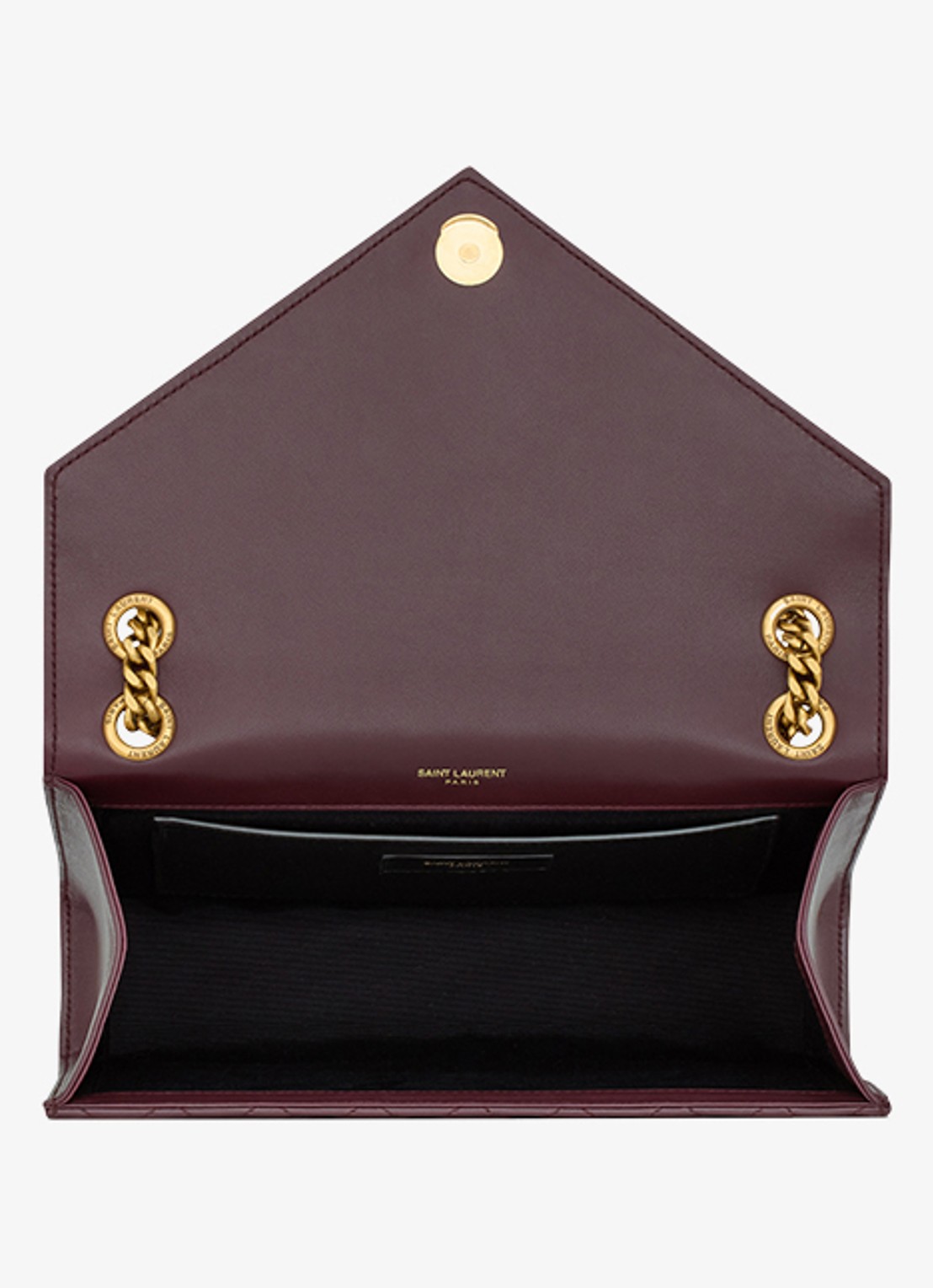 Saint Laurent Envelope Medium schoudertas van kalfsleer - detail 6 donkerrood