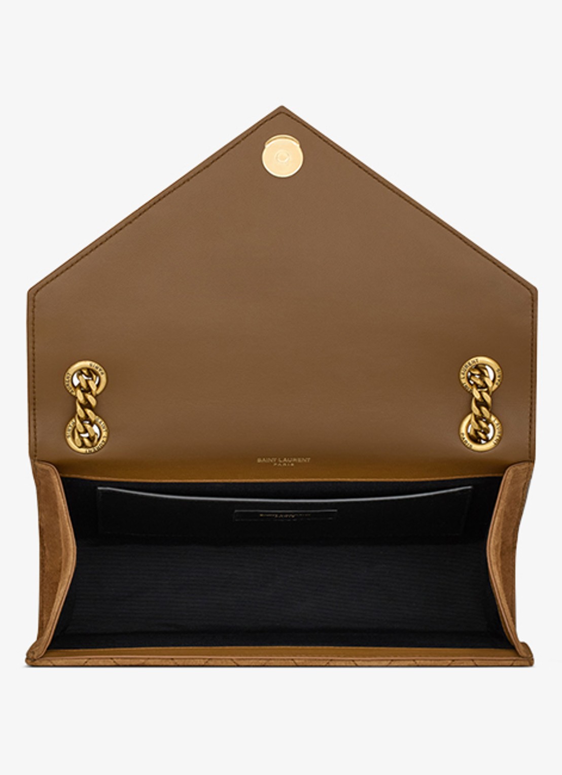 Saint Laurent Envelope Medium schoudertas van kalfssuède - detail 5 bruin