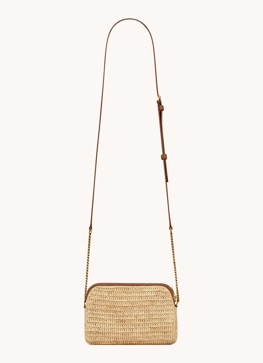 Saint Laurent Gaby clutch met kalfsleren details - voorkant 3 beige