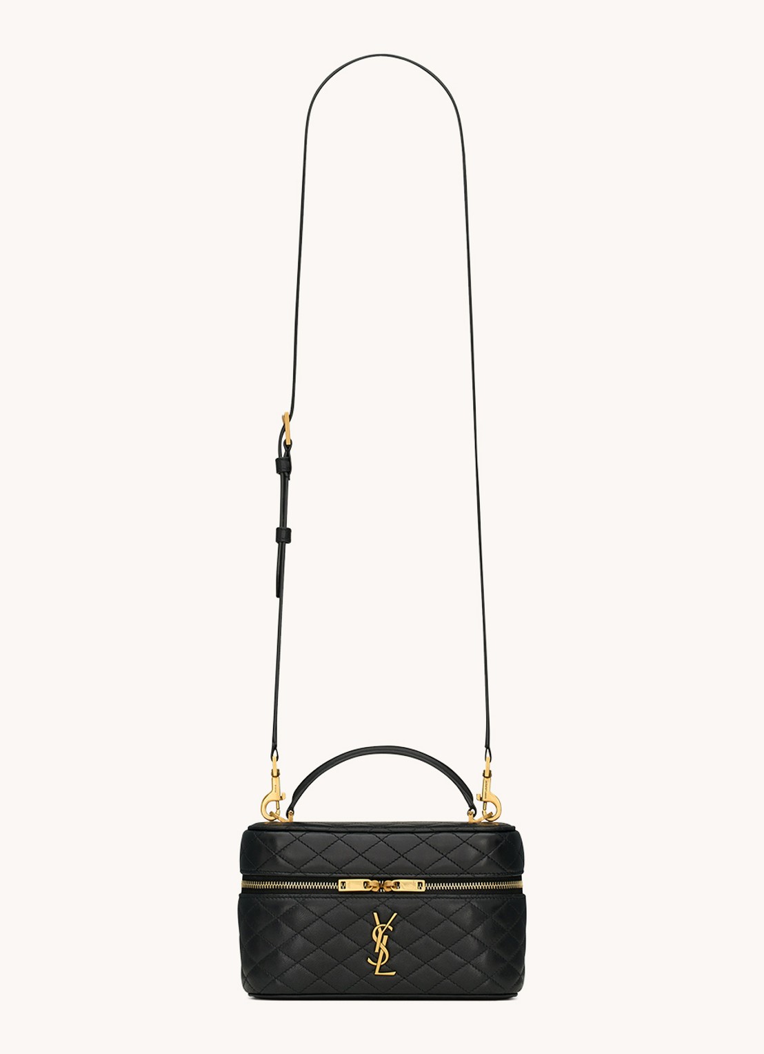 Saint Laurent Gaby Mini toilettas van quilted lamsleer - voorkant 4 zwart
