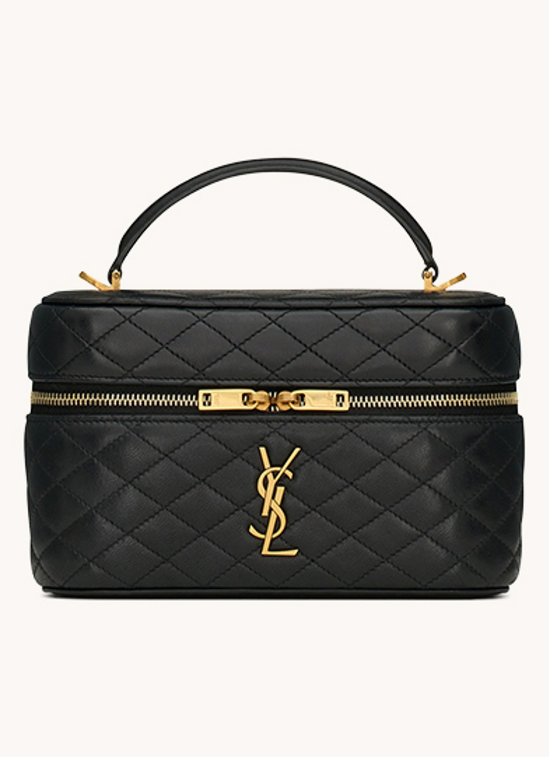 Saint Laurent Gaby Mini toilettas van quilted lamsleer - voorkant 5 zwart