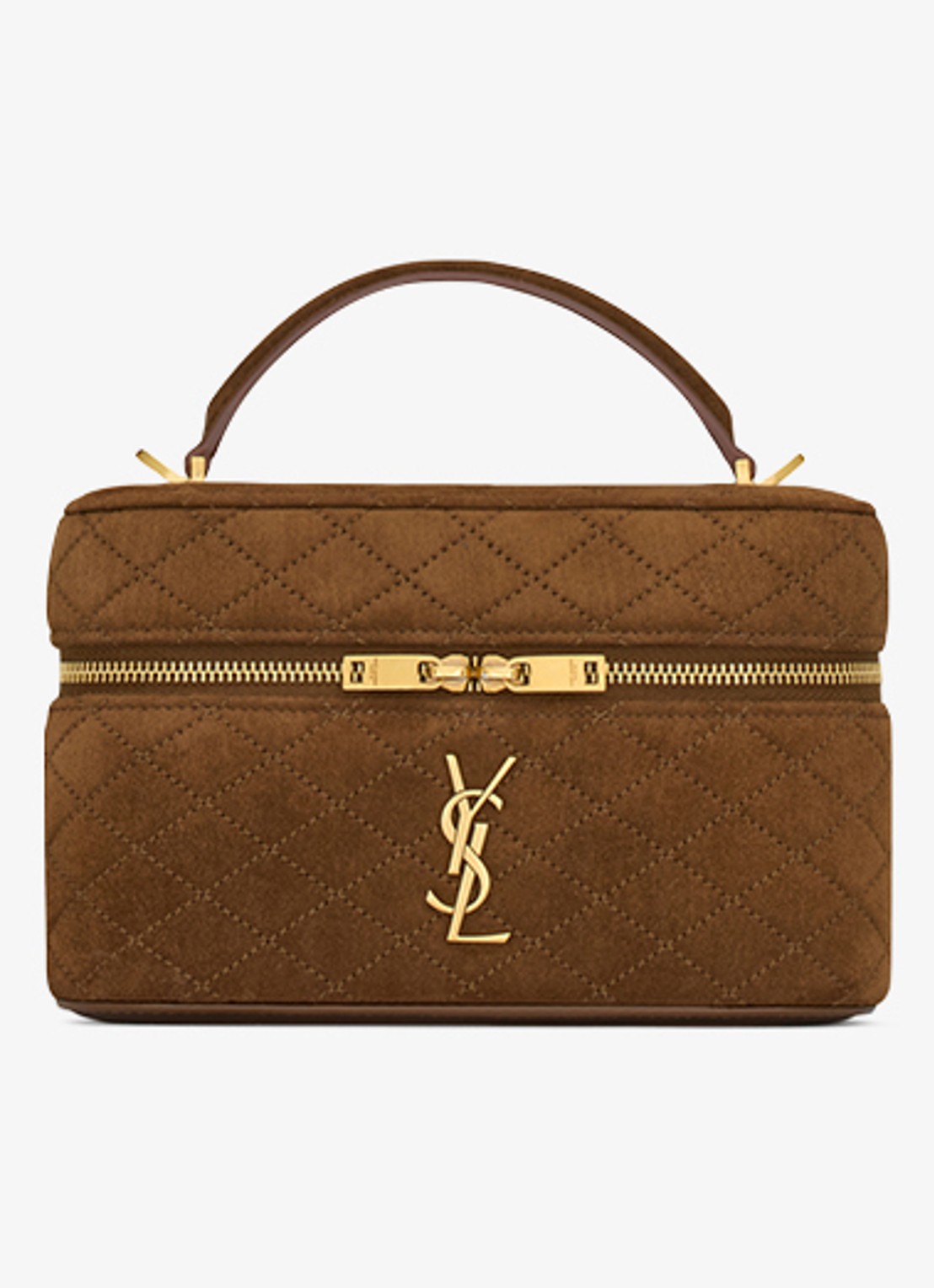 Saint Laurent Gaby Vanity handtas van kalfssuède - detail 5 bruin