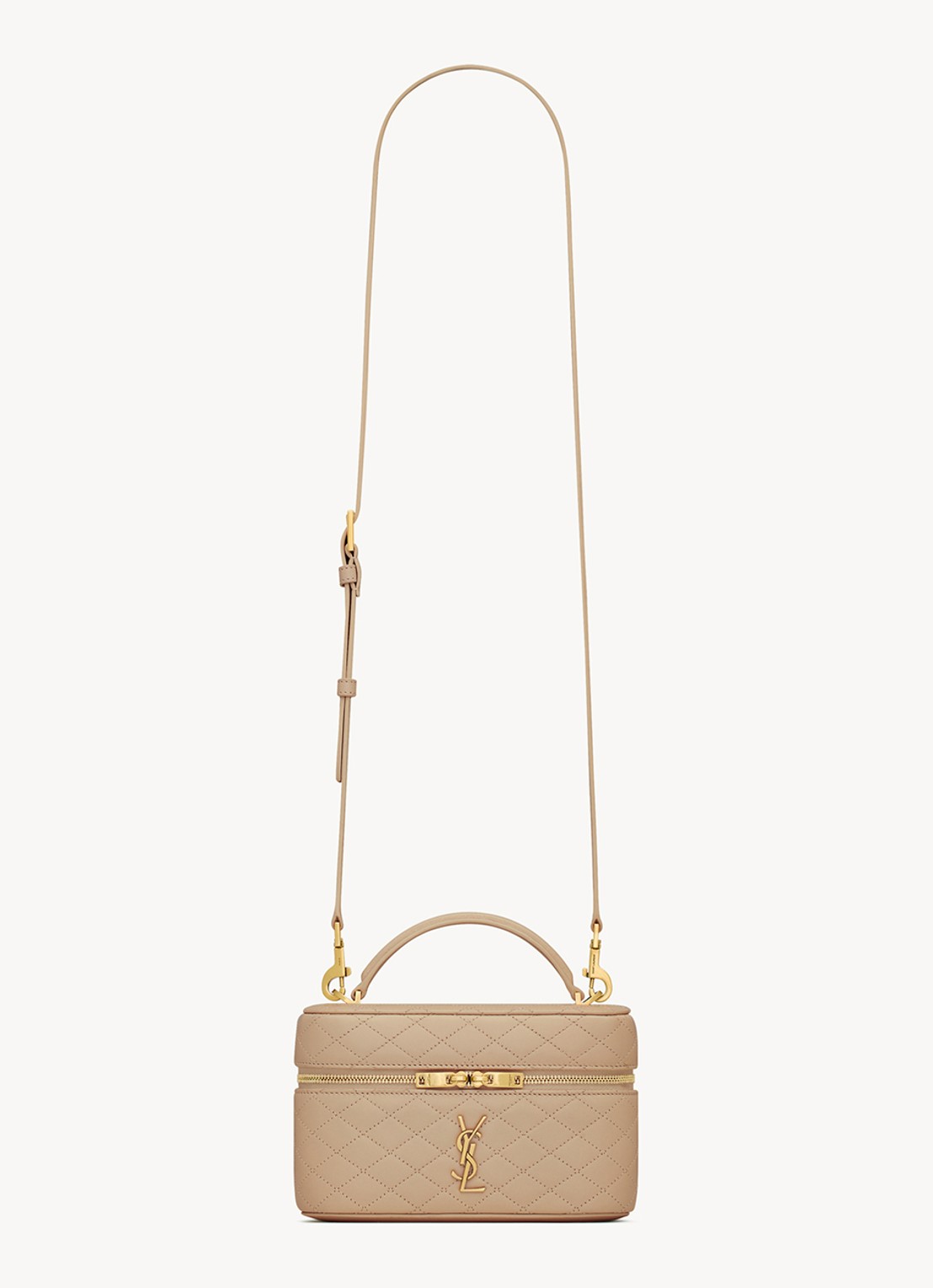 Saint Laurent Gaby Vanity handtas van lamsleer - voorkant beige