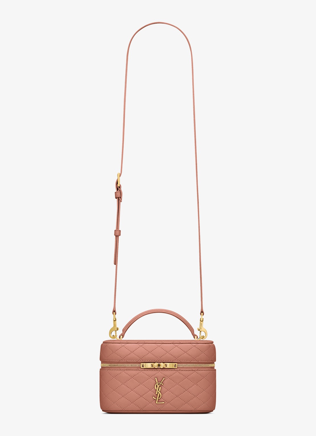 Saint Laurent Gaby Vanity handtas van lamsleer - voorkant 2 oudroze