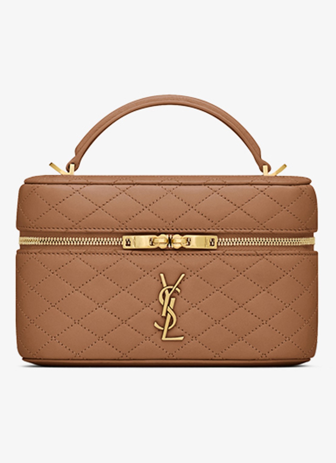 Saint Laurent Gaby Vanity handtas van lamsleer - detail bruin