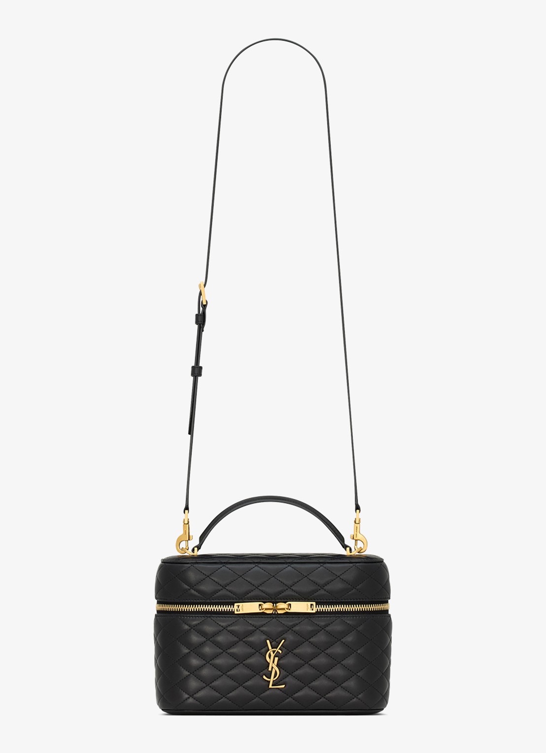 Saint Laurent Gaby Vanity Large handtas van lamsleer - voorkant zwart