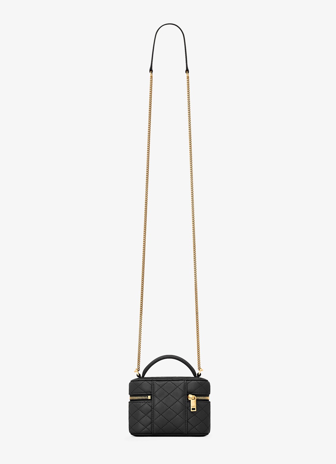 Saint Laurent Gaby Vanity Micro handtas van lamsleer - achterkant zwart
