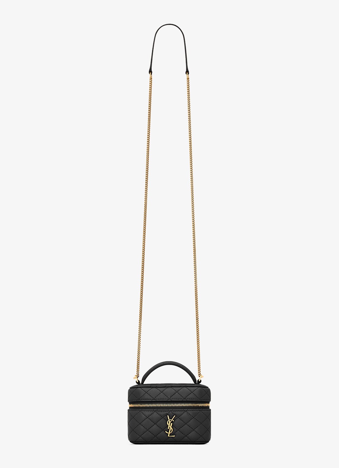 Saint Laurent Gaby Vanity Micro handtas van lamsleer - voorkant 2 zwart