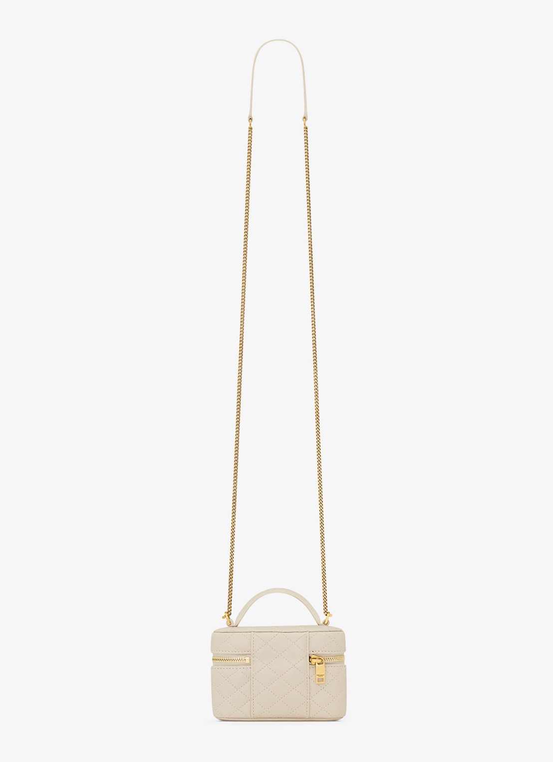 Saint Laurent Gaby Vanity Micro handtas van lamsleer - achterkant 2 gebroken wit