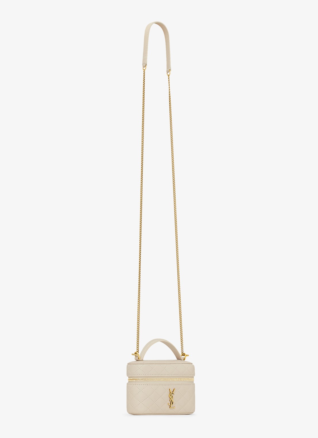 Saint Laurent Gaby Vanity Micro handtas van lamsleer - detail 3 gebroken wit