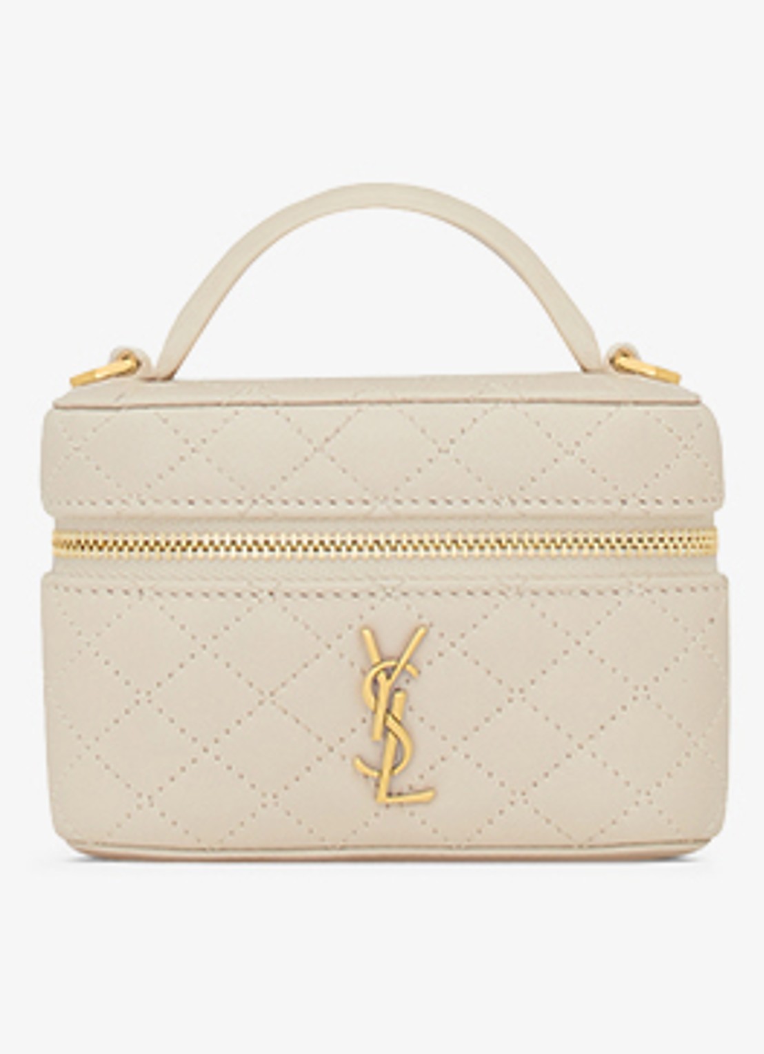 Saint Laurent Gaby Vanity Micro handtas van lamsleer - detail 5 gebroken wit