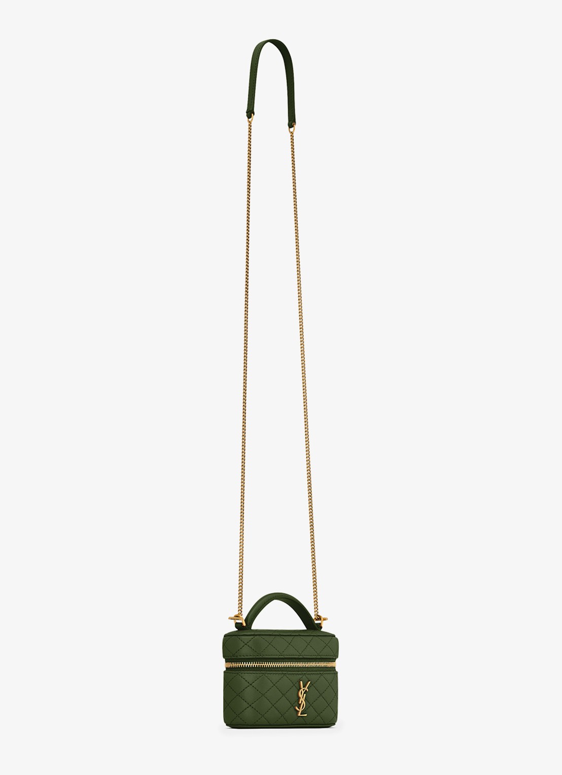 Saint Laurent Gaby Vanity Micro handtas van lamsleer - detail 3 groen