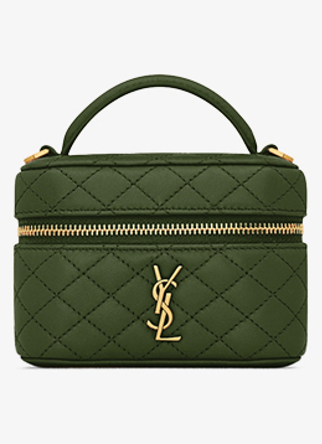 Saint Laurent Gaby Vanity Micro handtas van lamsleer - detail 4 groen