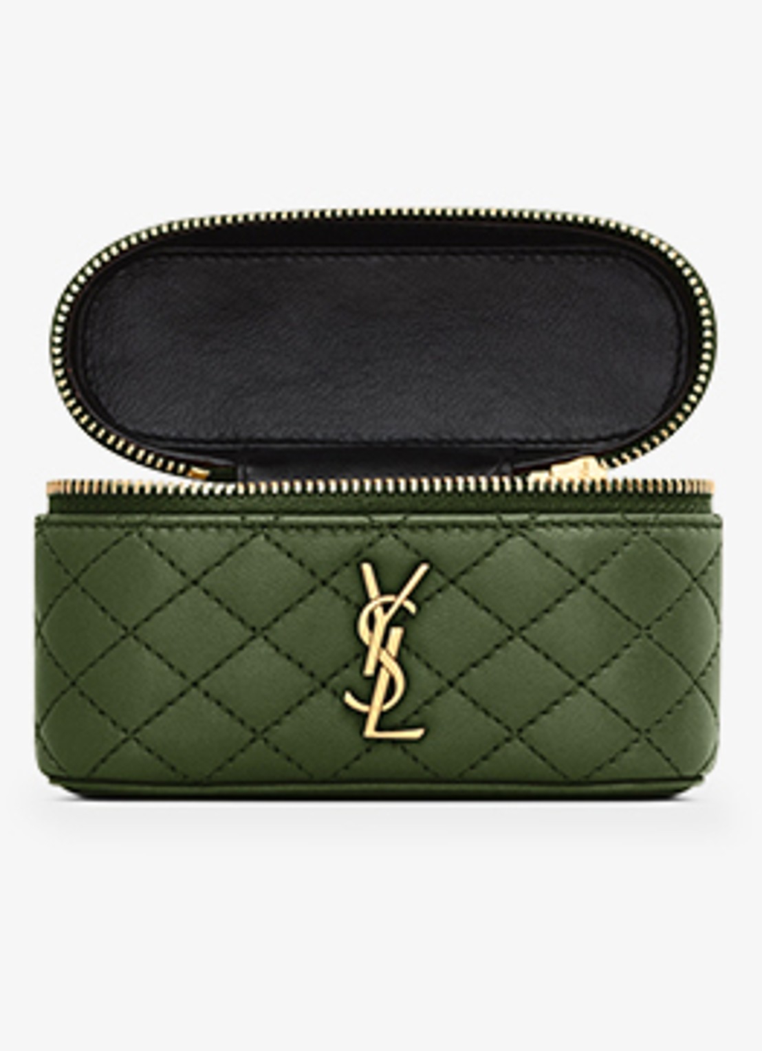 Saint Laurent Gaby Vanity Micro handtas van lamsleer - detail 5 groen