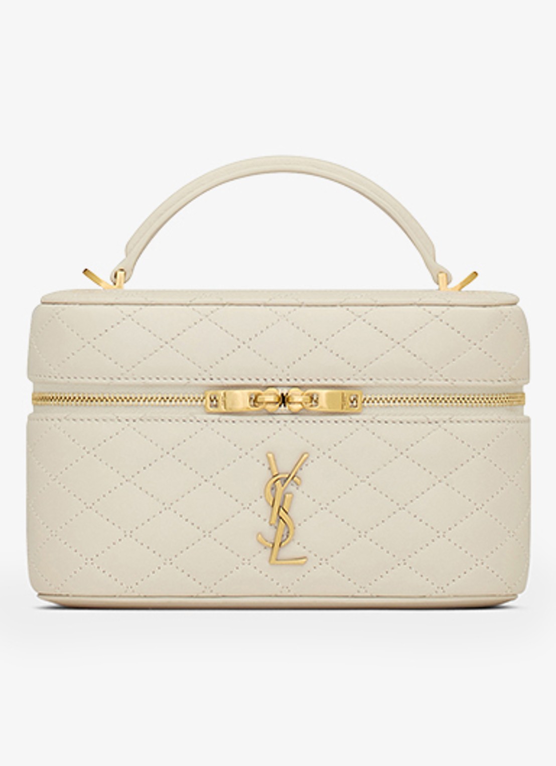 Saint Laurent Gaby Vanity Mini handtas van lamsleer - detail 3 gebroken wit