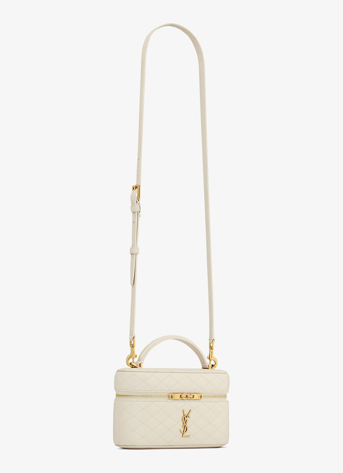 Saint Laurent Gaby Vanity Mini handtas van lamsleer - detail 7 gebroken wit