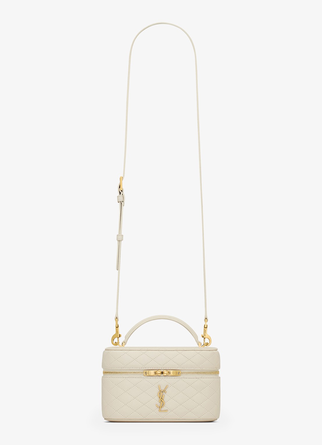 Saint Laurent Gaby Vanity Mini handtas van lamsleer - voorkant gebroken wit