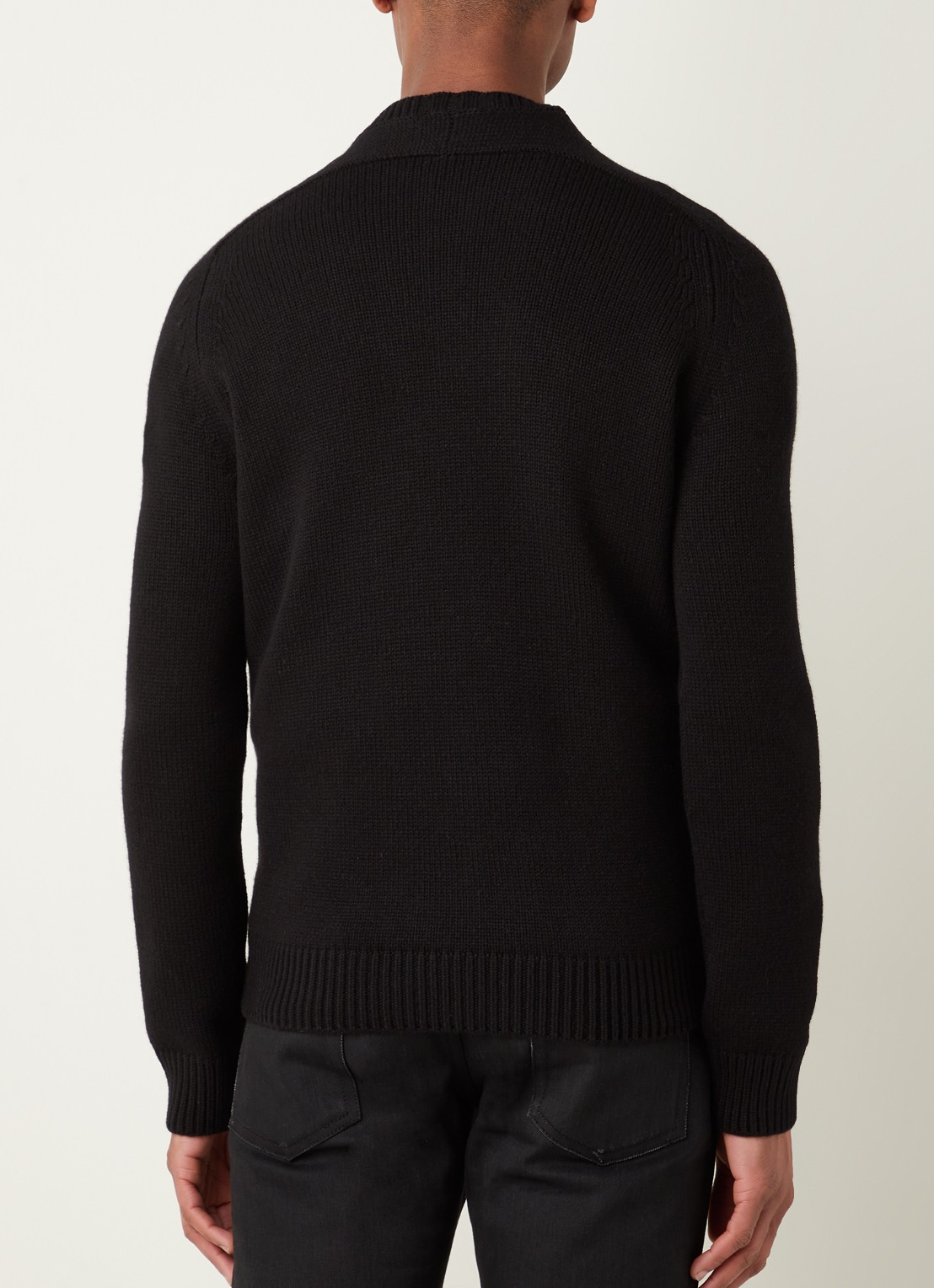 Saint Laurent Grofgebreide pullover van kasjmier - achterkant zwart
