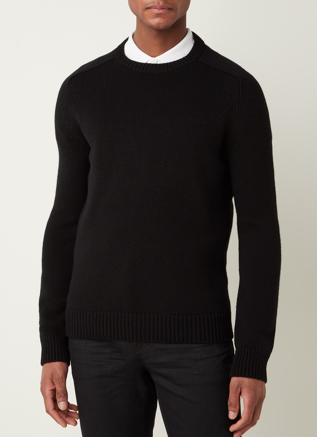 Saint Laurent Grofgebreide pullover van kasjmier - detail 4 zwart