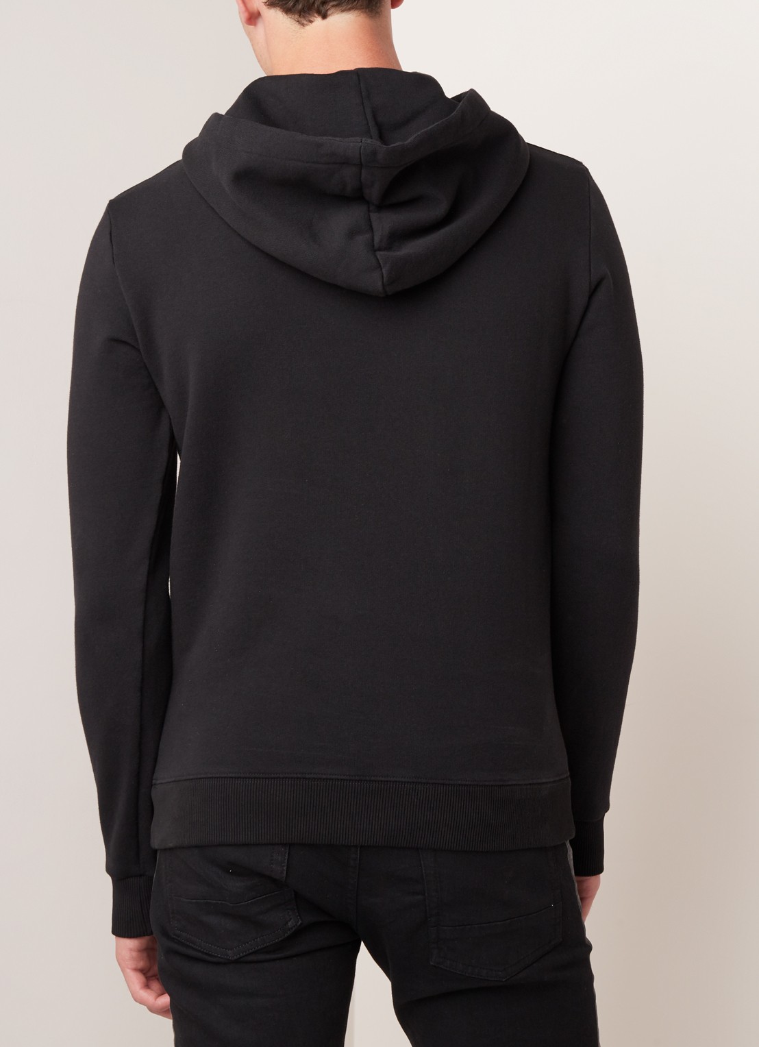 Saint Laurent Hoodie met logoprint - achterkant zwart