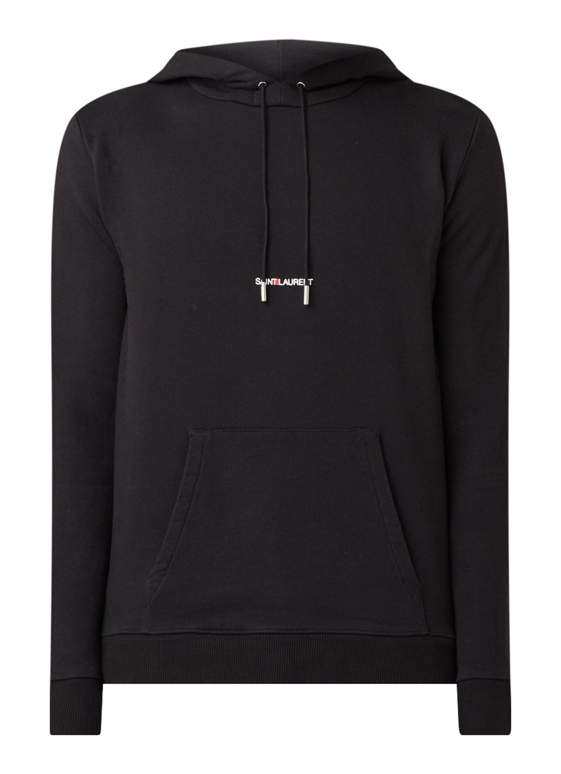 Saint Laurent Hoodie met logoprint - voorkant 3 zwart